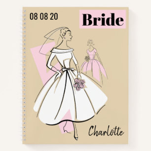 Fashion Bride Meutral Group Bride Name Date multi Notebook
