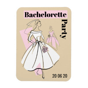 Fashion Bride Neutral Bachelorette Party flexible Magnet