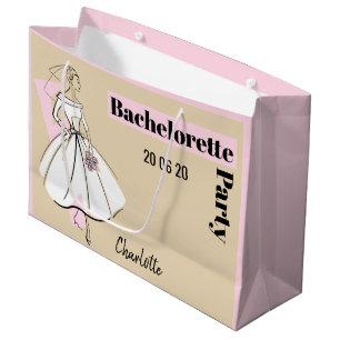 Fashion Bride Neutral Bachelorette Party large Gift Bag