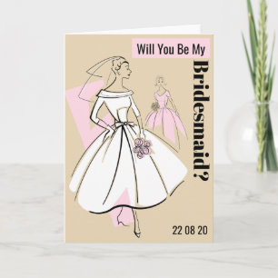 Fashion Bride Neutral Be My Bridesmaid Invitation