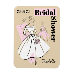 Fashion Bride Neutral Bridal Shower flexible Magnet
