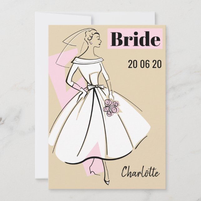 Fashion Bride Neutral Bride bridal shower Invitation (Front)