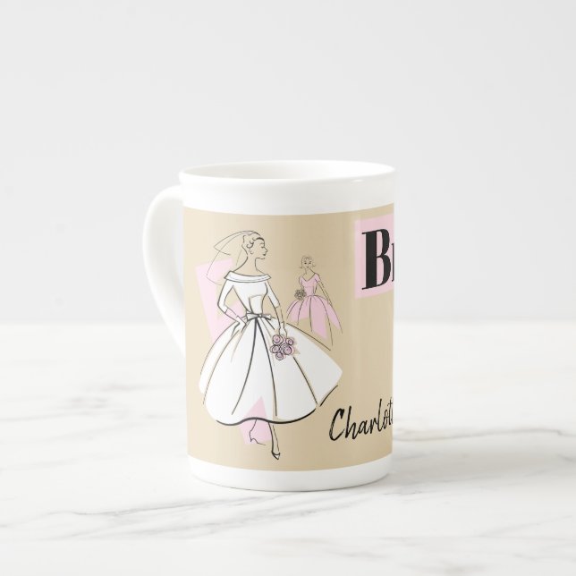 Fashion Bride Neutral Bride Name bone china Mug (Front Left)