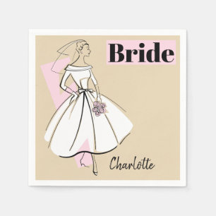 Fashion Bride Neutral Bride Name paper napkins