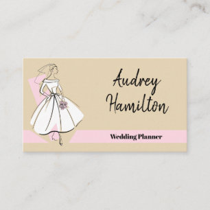 Fashion Bride Neutral business card pink back