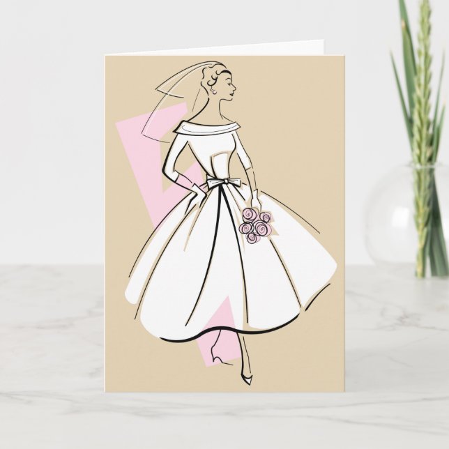 Fashion Bride Neutral greetings card (Front)
