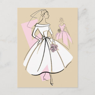 Fashion Bride Neutral Group beige postcard