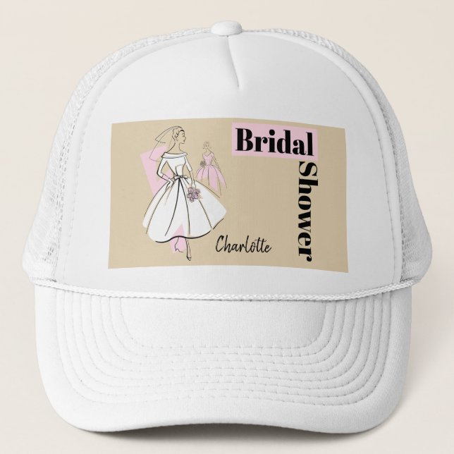 Fashion Bride Neutral Group Bridal Shower hat (Front)