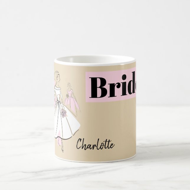Fashion Bride Neutral Group Bride Name Coffee Mug (Center)