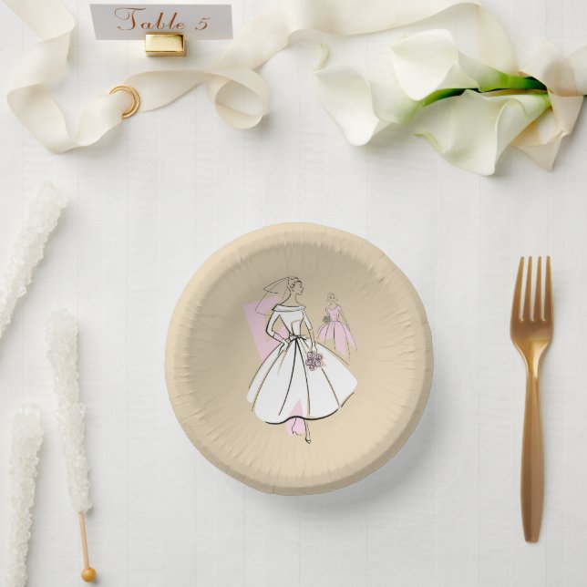 Fashion Bride Neutral Group paper plates (Wedding)
