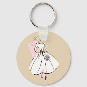 Fashion Bride Neutral keychain round