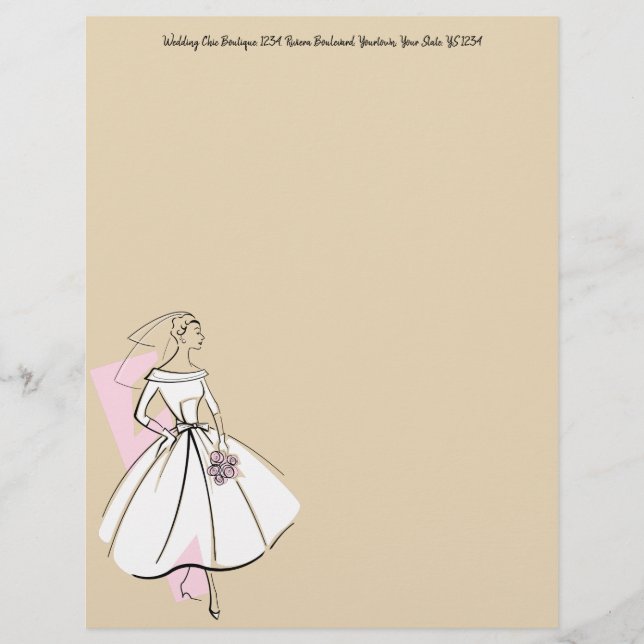 Fashion Bride Neutral letterhead address top (Front)