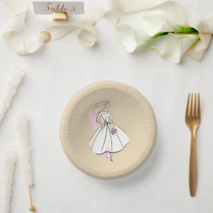 Fashion Bride Neutral paper plates