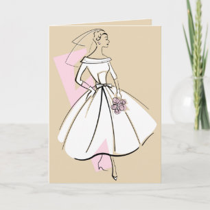 Fashion Bride Neutral Text beige greetings card