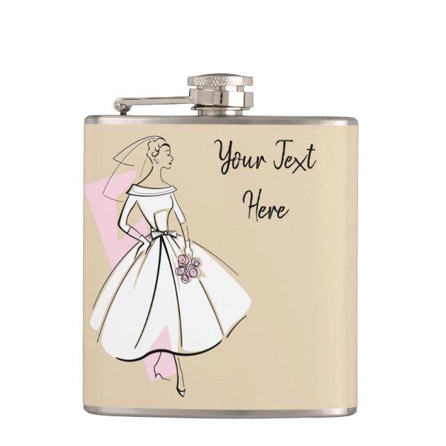 Fashion Bride Neutral Text flask (Front)