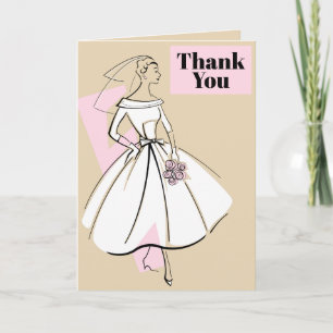 Fashion Bride Neutral Thank You beige Card
