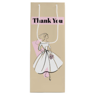 Fashion Bride Neutral Thank You gift bag wine