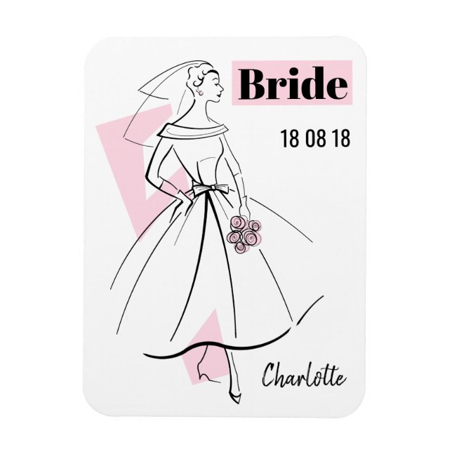 Fashion Bride Pink Bride flexible magnet (Vertical)