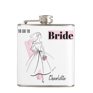 Fashion Bride Pink Bride Name flask