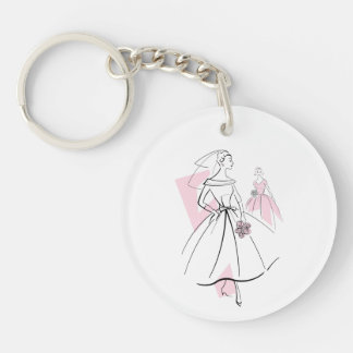 Fashion Bride Pink Bride text back keychain