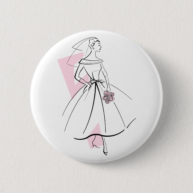 Fashion Bride Pink button (Front)