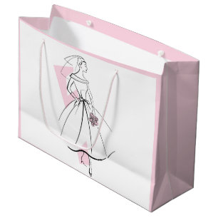 Fashion Bride Pink gift bag large pink