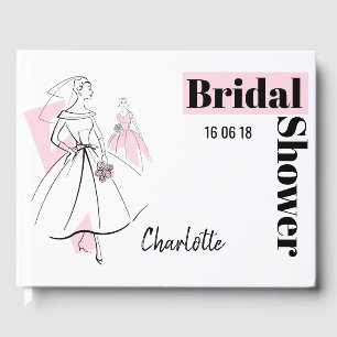 Fashion Bride Pink Group Bridal Shower guest book