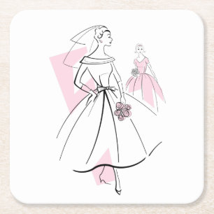Fashion Bride Pink Group coaster
