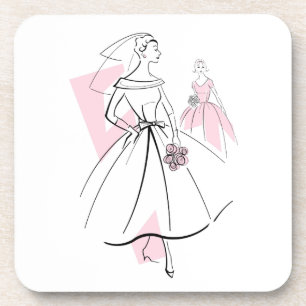 Fashion Bride Pink Group coaster cork back
