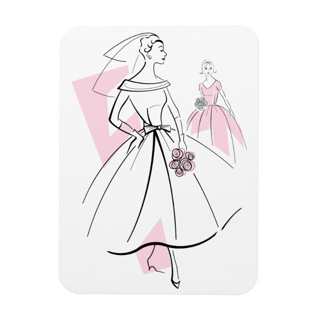 Fashion Bride Pink Group flexible magnet (Vertical)