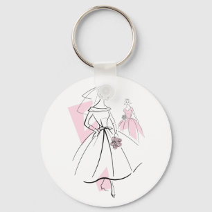 Fashion Bride Pink Group keychain round