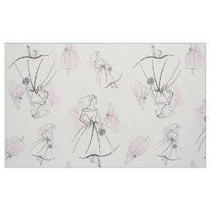 Fashion Bride Pink Group Multi large pattern Fabric