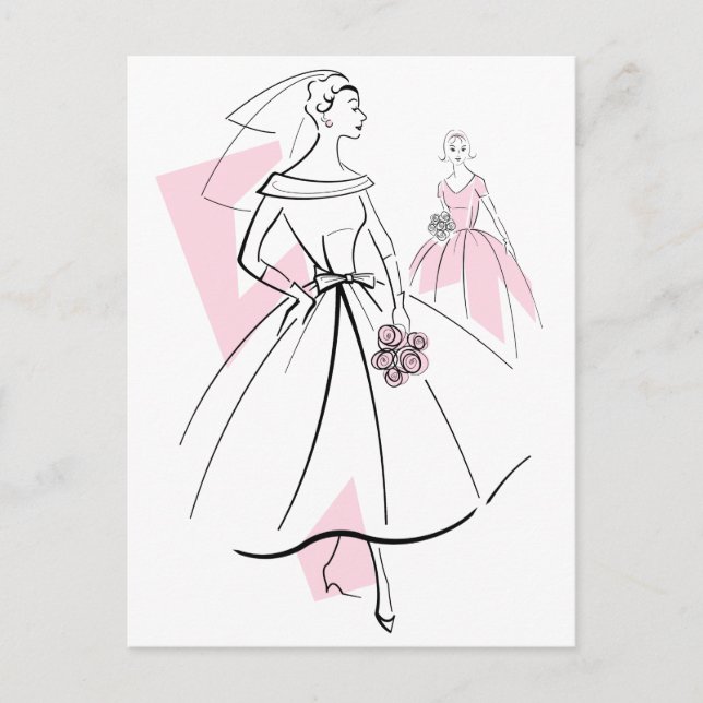 Fashion Bride Pink Group postcard (Front)