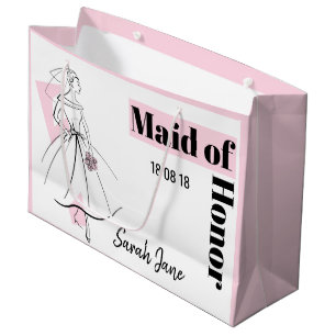 Fashion Bride Pink Maid of Honour large pink Gift Bag