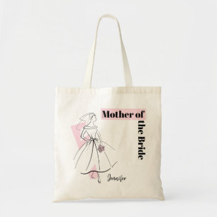 Fashion Bride Pink Mother of the Bride Name budget Tote Bag