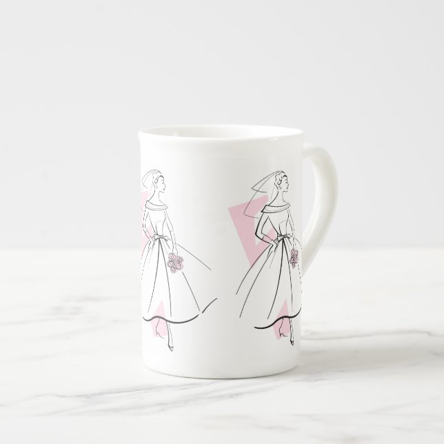 Fashion Bride Pink mug bone china (Front Right)