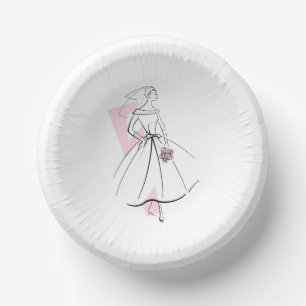Fashion Bride Pink Paper Plate