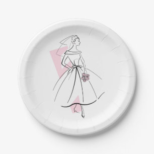 Fashion Bride Pink paper plates