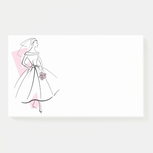 Fashion Bride Pink post-it notes (Front)