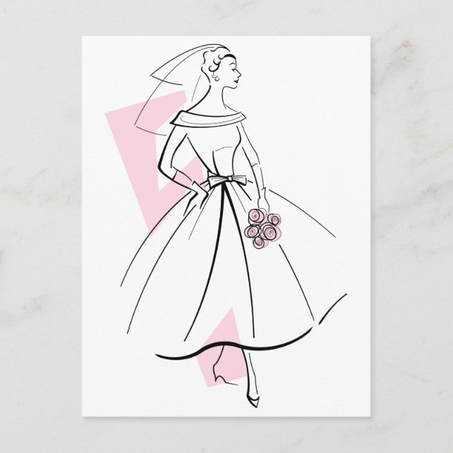Fashion Bride Pink postcard (Front)