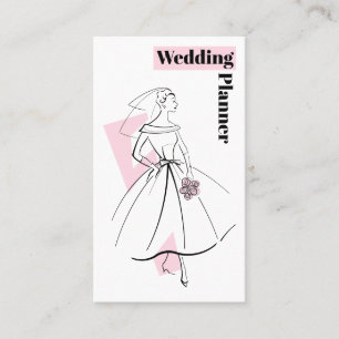Fashion Bride Pink Wedding Planner business card