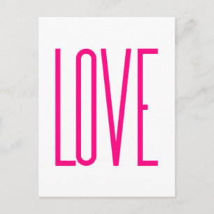 Fashion Bright Pink Love Postcard