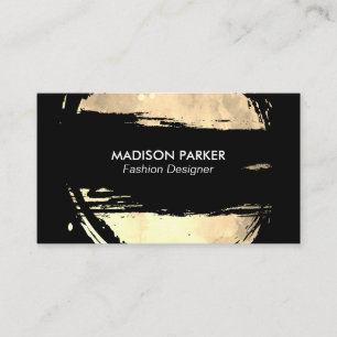Fashion Brushed Gold and Black Business Card