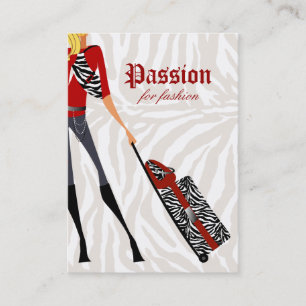 Fashion Business Card Handbag Suitcase Zebra