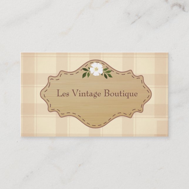 Fashion Business Card Template- Vintage Boutique (Front)