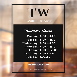 Fashion Business Hours Black Semi-transparent 