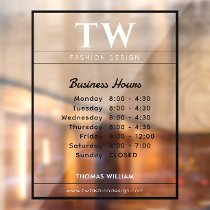 Fashion Business Hours Black Transparent