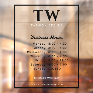 Fashion Business Hours Black Transparent