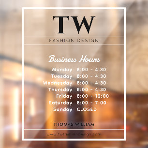 Fashion Business Hours White Transparent 