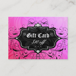 Fashion Chandelier Heart Jewellery Gift Card Pink
